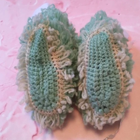 Lot of 3 Vintage Handmade Knitted Crochet Baby Booties - Picture 10 of 15